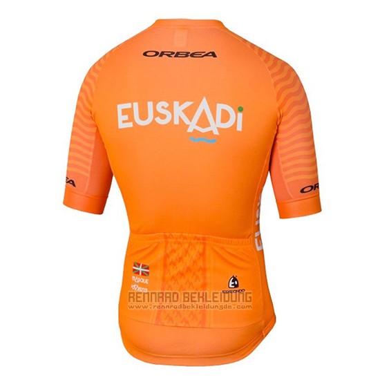 2018 Fahrradbekleidung Euskadi Orange Trikot Kurzarm und Tragerhose